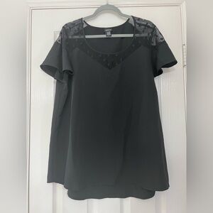 Torrid Textured Black Blouse